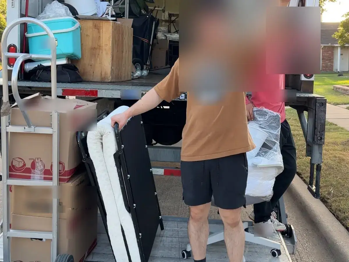 A unit being set up on delivery day